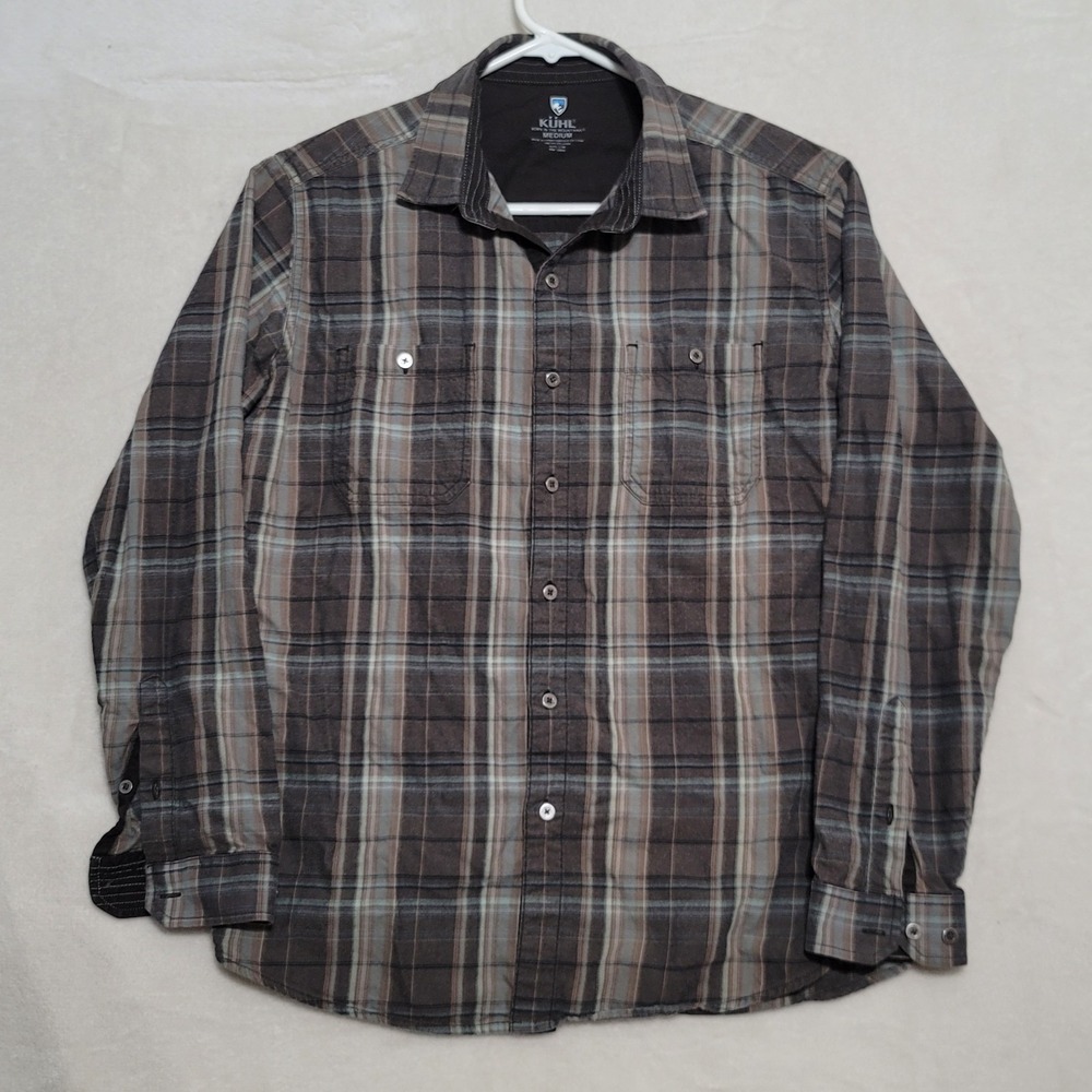 Kuhl Men's Shirt Sz M Plaid Brown Button Down Long Sleeve